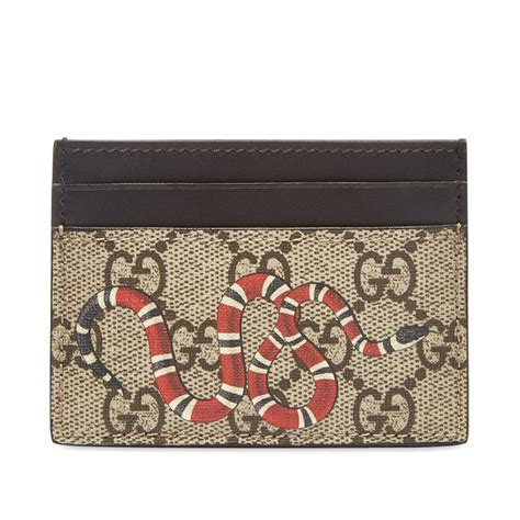 gucci gg supreme snake card holder|Gucci snake cardholder.